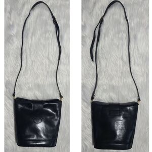 Vintage L'Artigiano Black Leather Bucket Bag